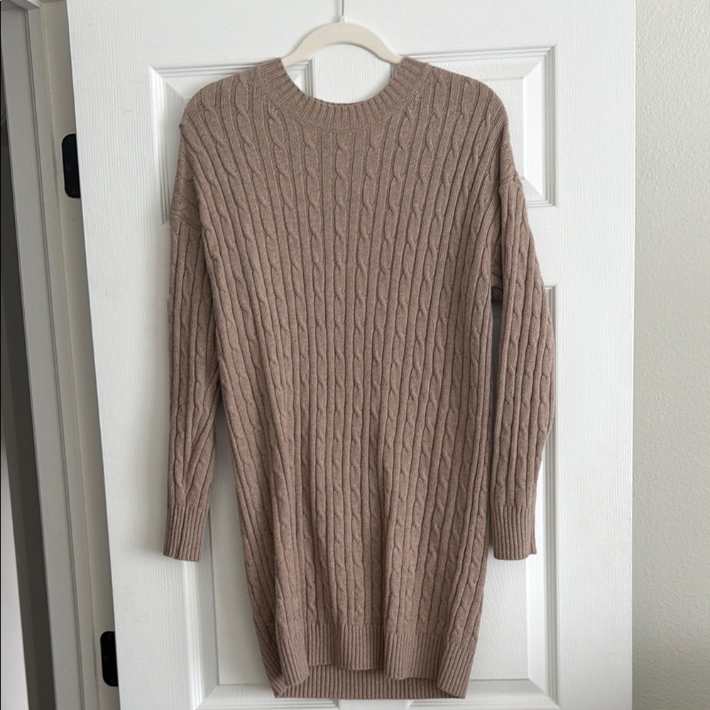 GAP Cable Knit Sweater Dress in Taupe